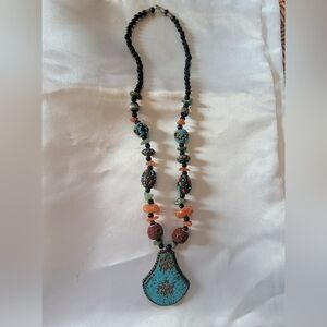 Turquoise Beaded Necklace Handcrafted In Jaipor India